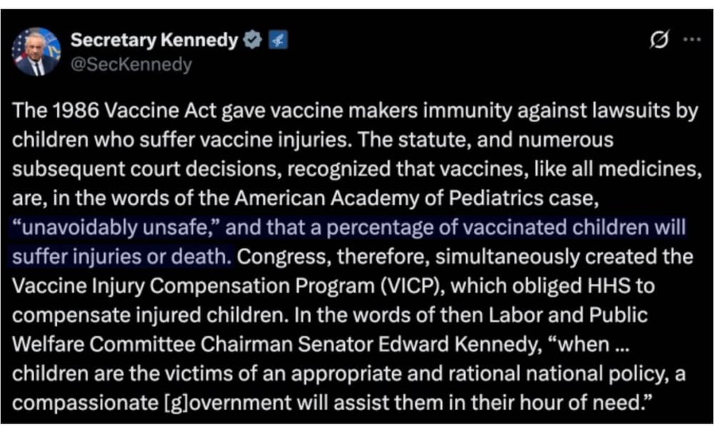 Unavoidably Unsafe + The Vaccine Injury Compensation Program (VICP) | Anybody Tells You Vaccines Are Safe + Effective - The Industry Got Immunity From Liability By Convincing The President + Congress That Vaccines Are 'Unavoidably Unsafe'