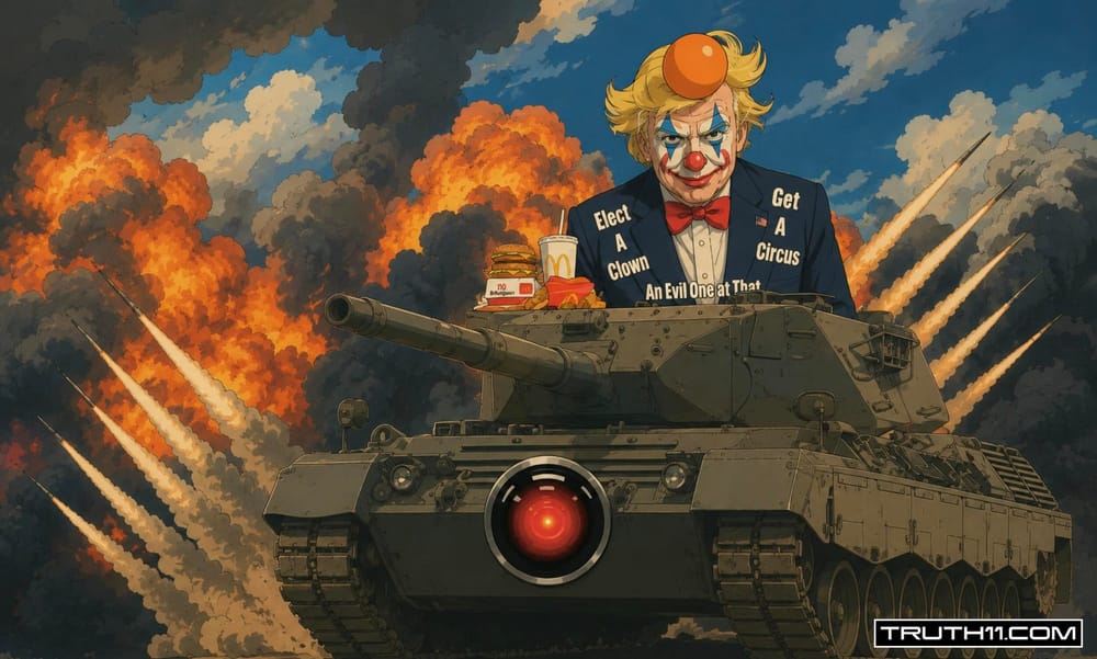 Stupidity, AI, Manufactured Wars, and Absurdity: A Cartoon Clown World