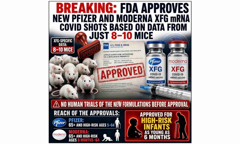 FDA Approves New Pfizer and Moderna XFG mRNA COVID Bioweapon Injections