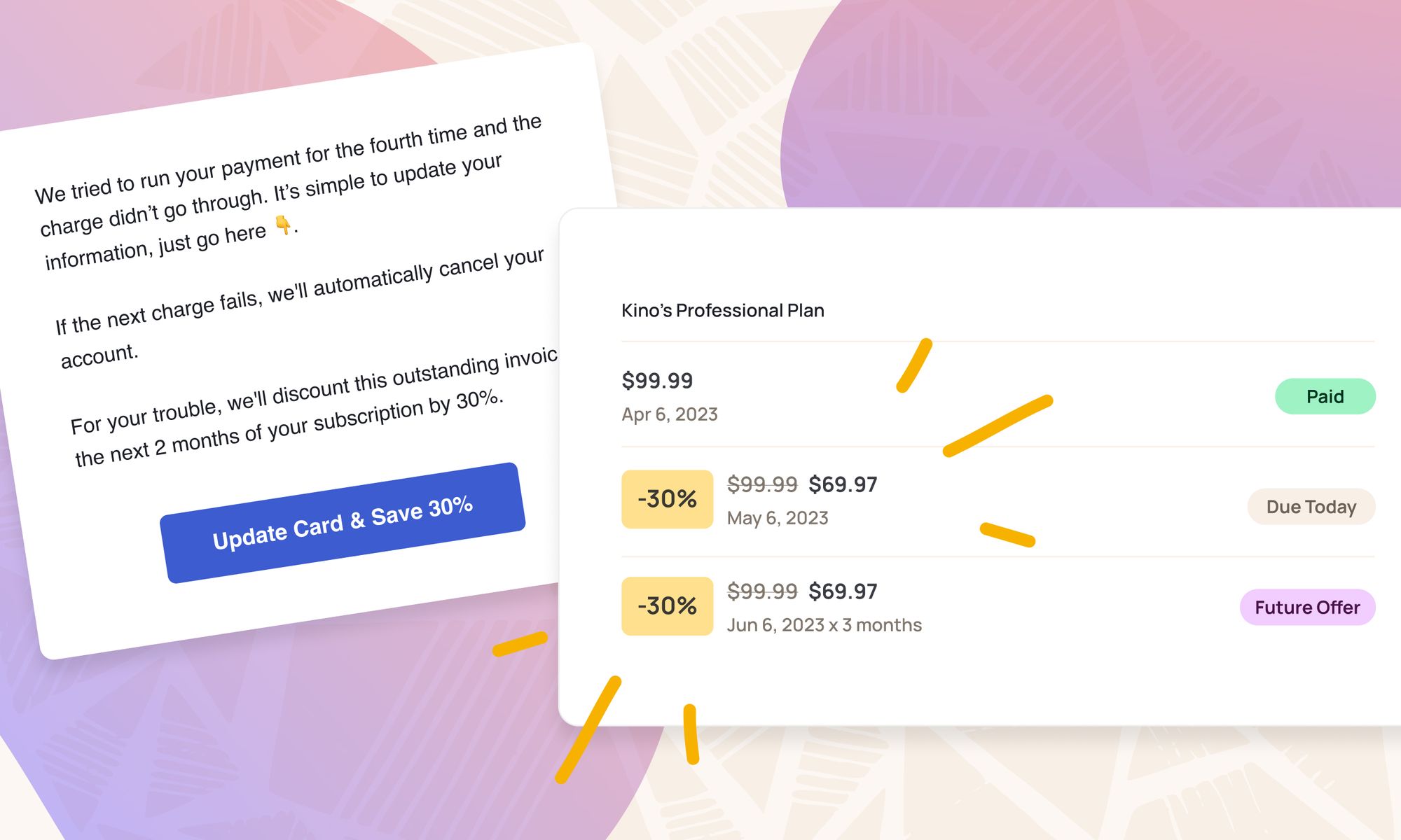 Fixing a failed membership charge