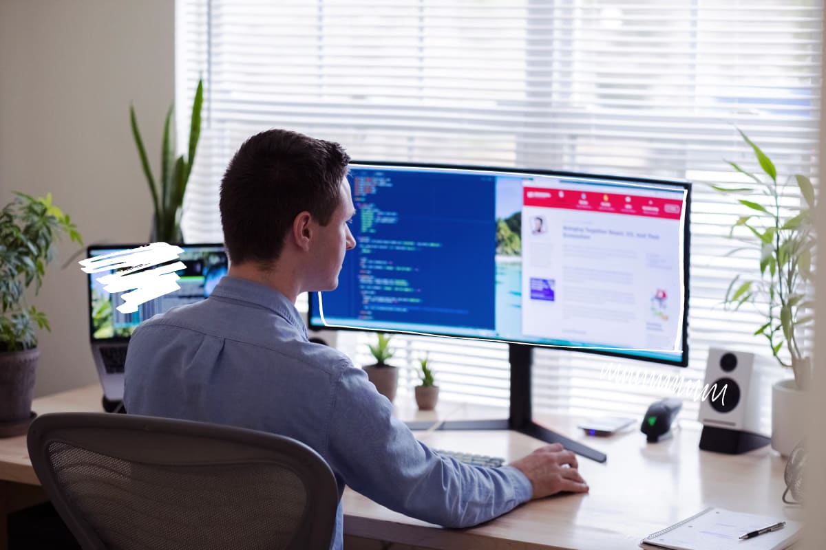 Man working on computer