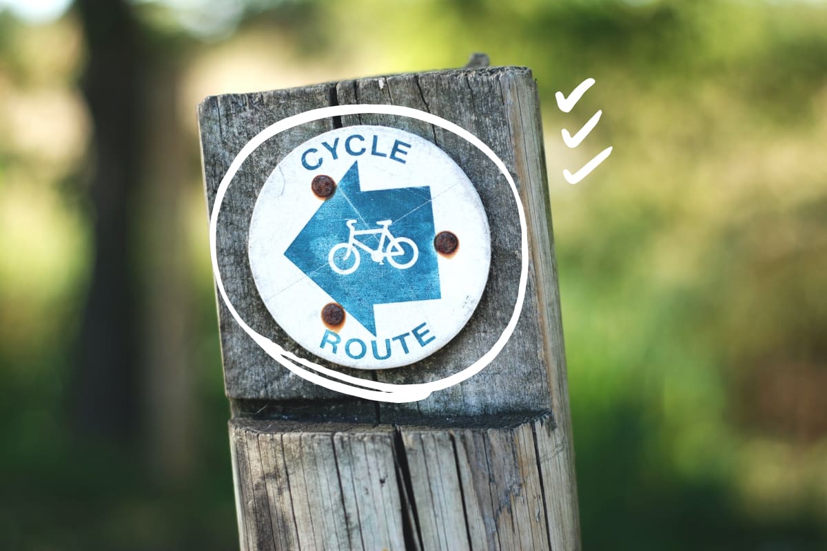 Cycle route sign