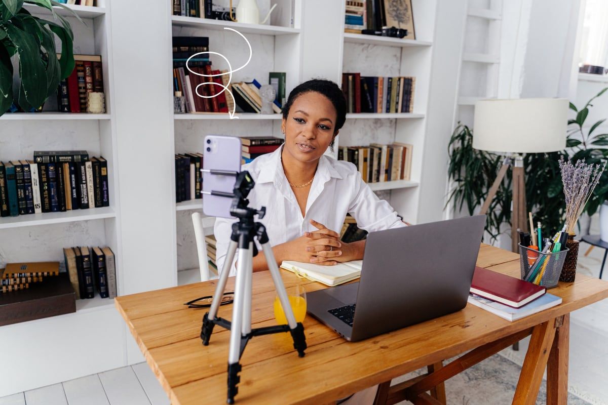 Woman in video conference