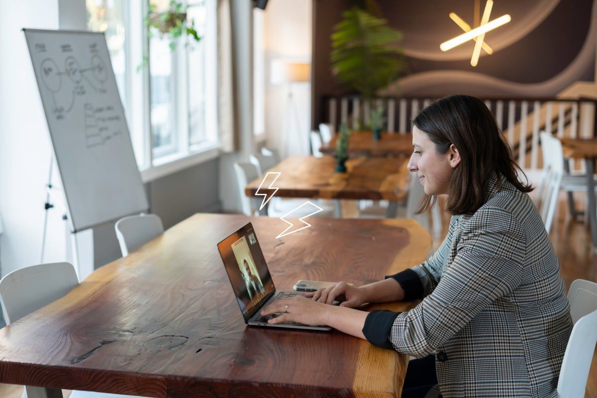 Remote worker in video conference