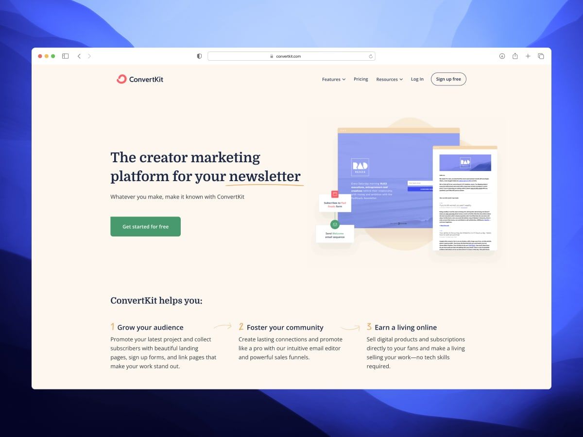 ConvertKit website