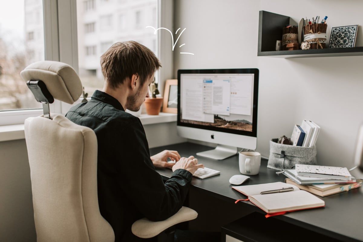 Remote worker at desk