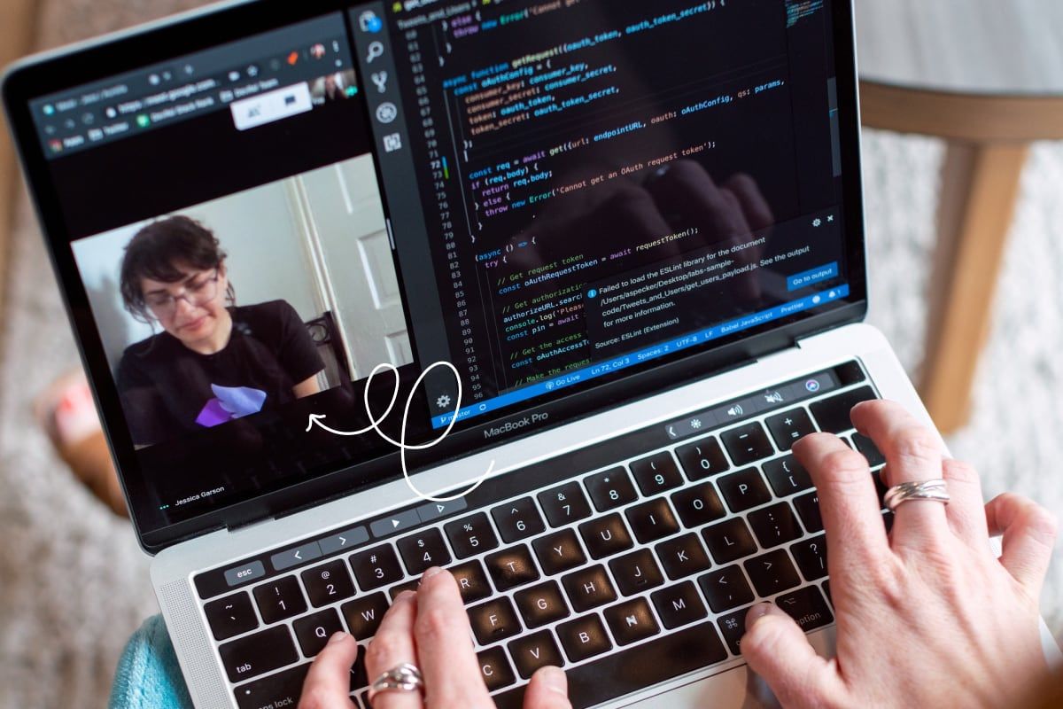 Zoom call helping with coding