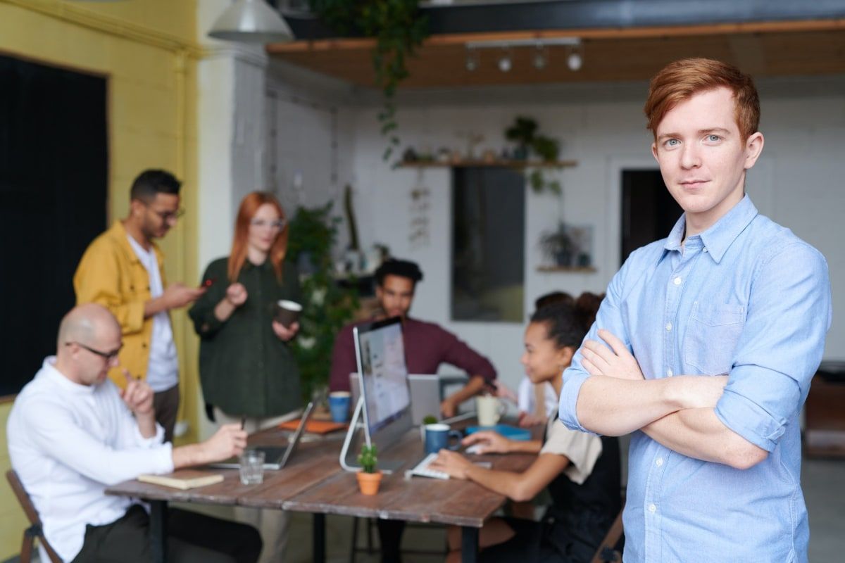 Man in office