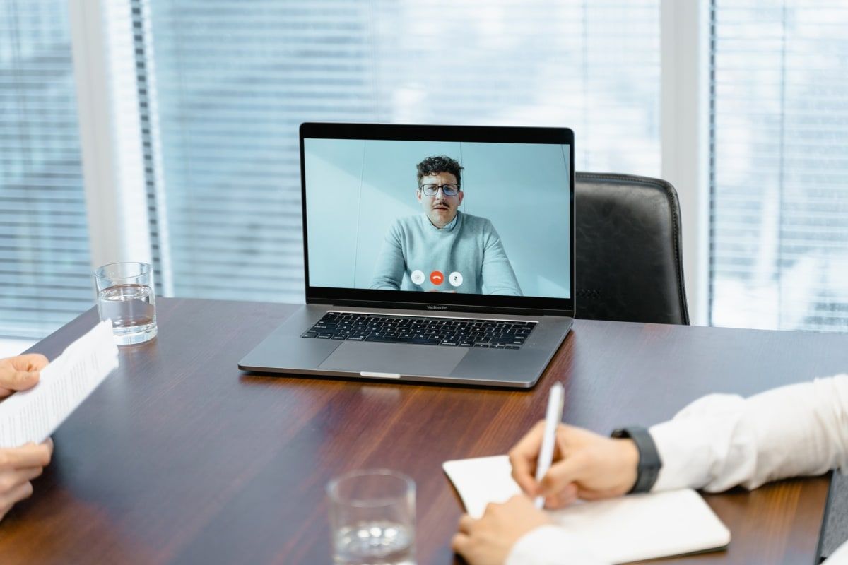 Remote worker on video call