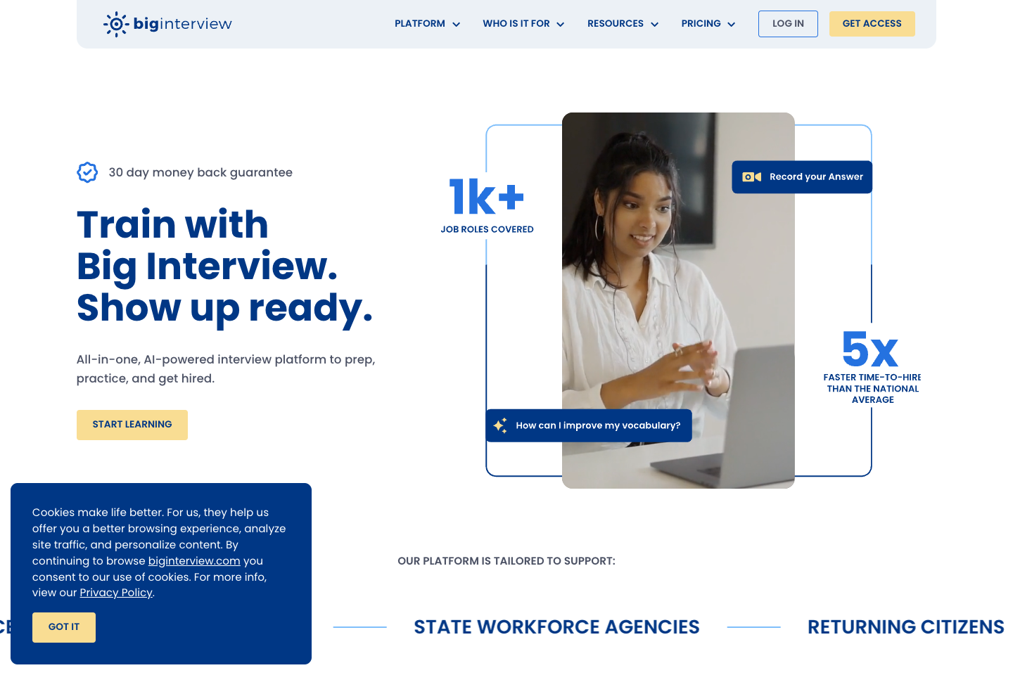 Big Interview homepage