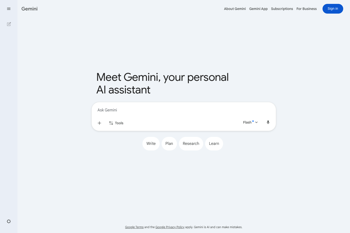 Gemini homepage