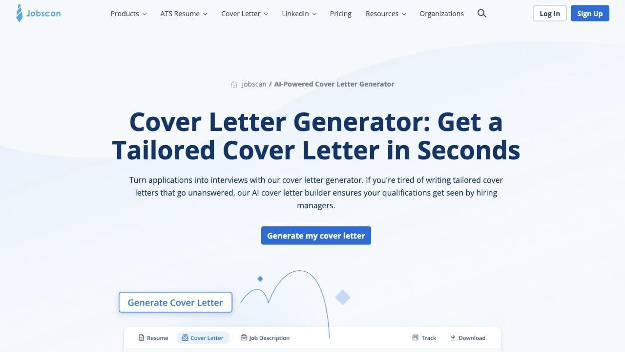 Jobscan AI cover letter generator