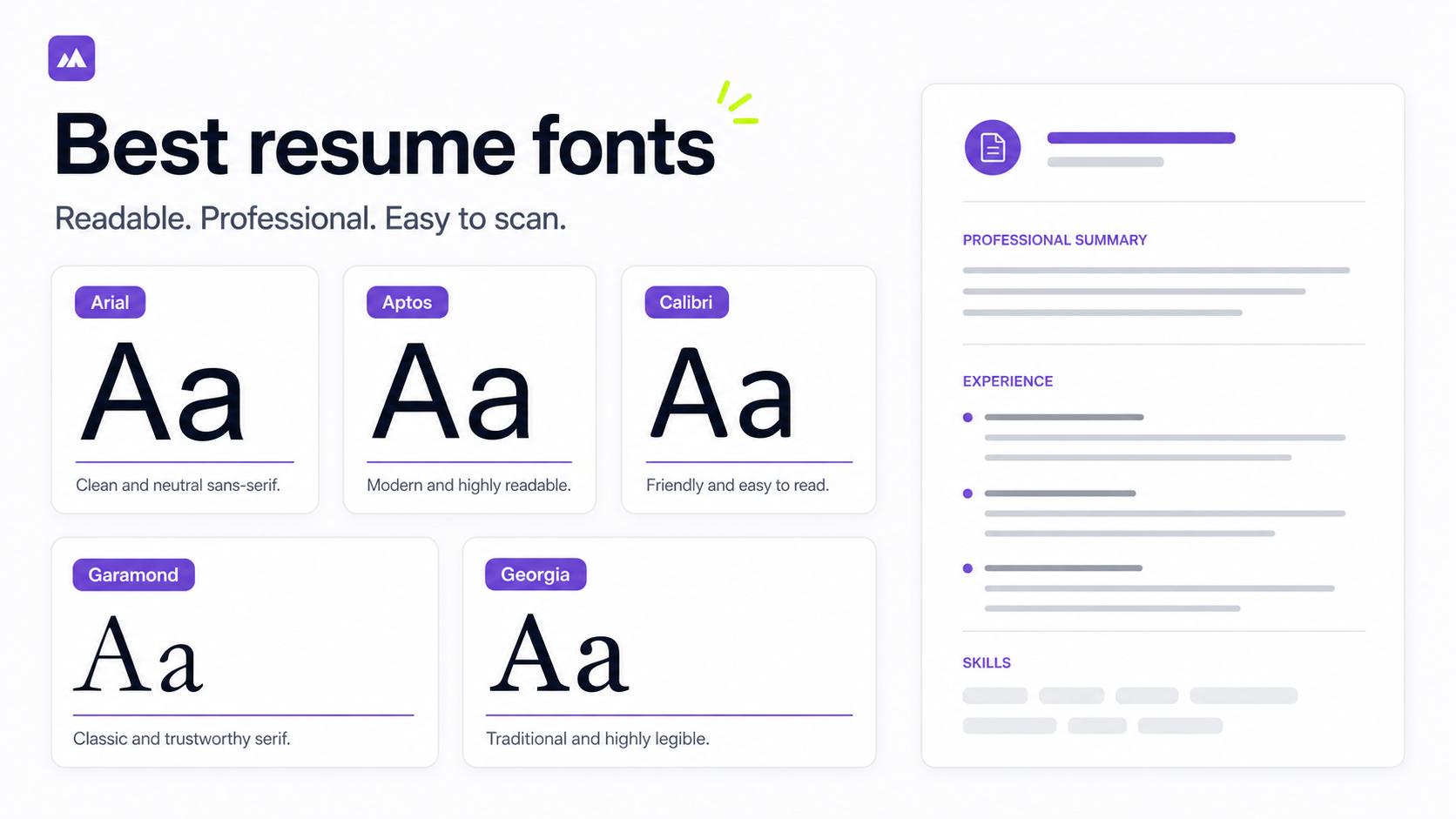 Best Fonts for a Resume