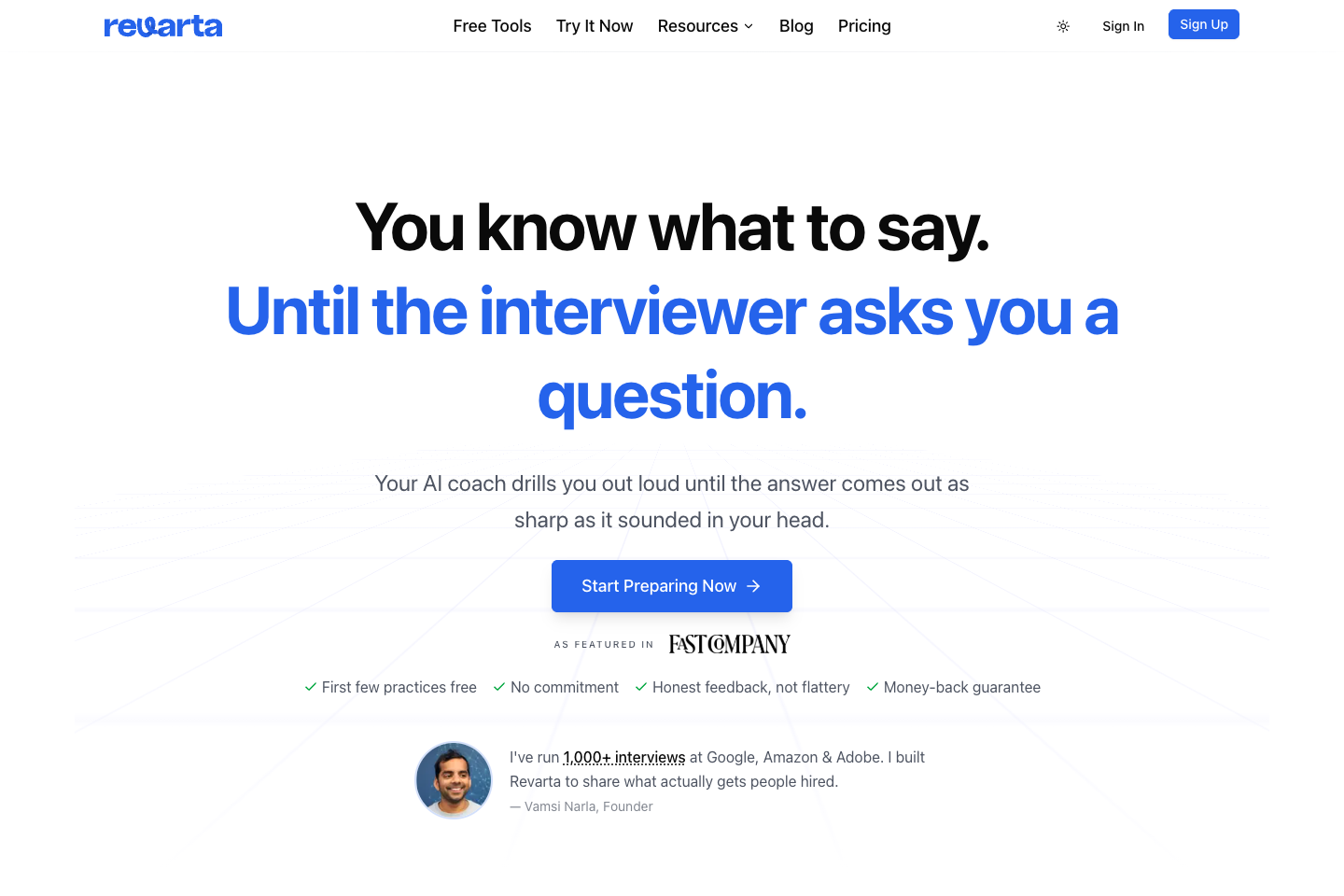 Revarta homepage