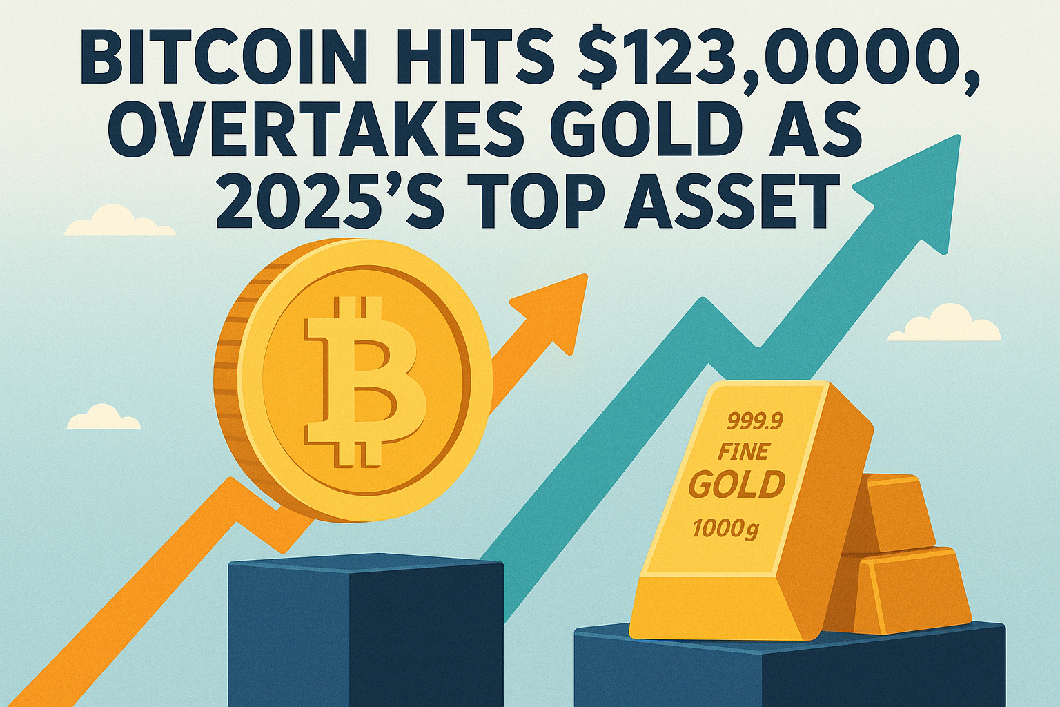Bitcoin Hits $123,000, Overtakes Gold as 2025’s Top Asset