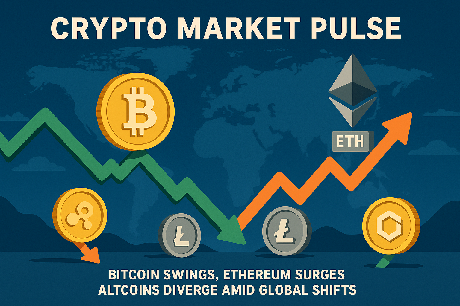 Crypto Market Pulse: Bitcoin Swings, Ethereum Surges, Altcoins Diverge Amid Global Shifts