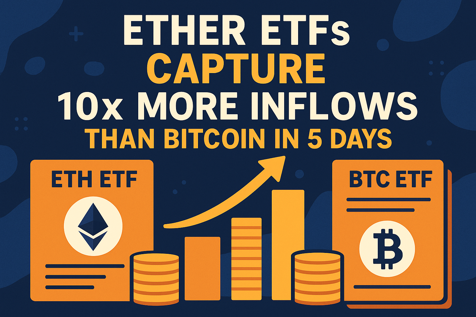 Ether ETFs Capture 10x More Inflows Than Bitcoin in 5 Days