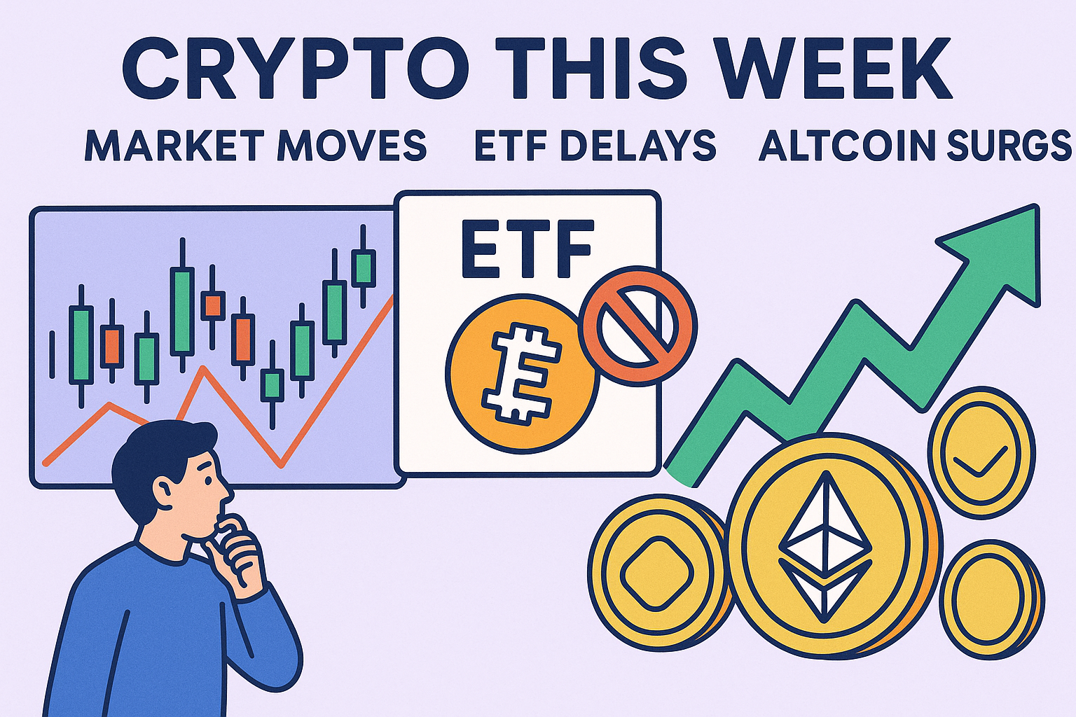 Crypto This Week: Market Moves, ETF Delays & Altcoin Surges
