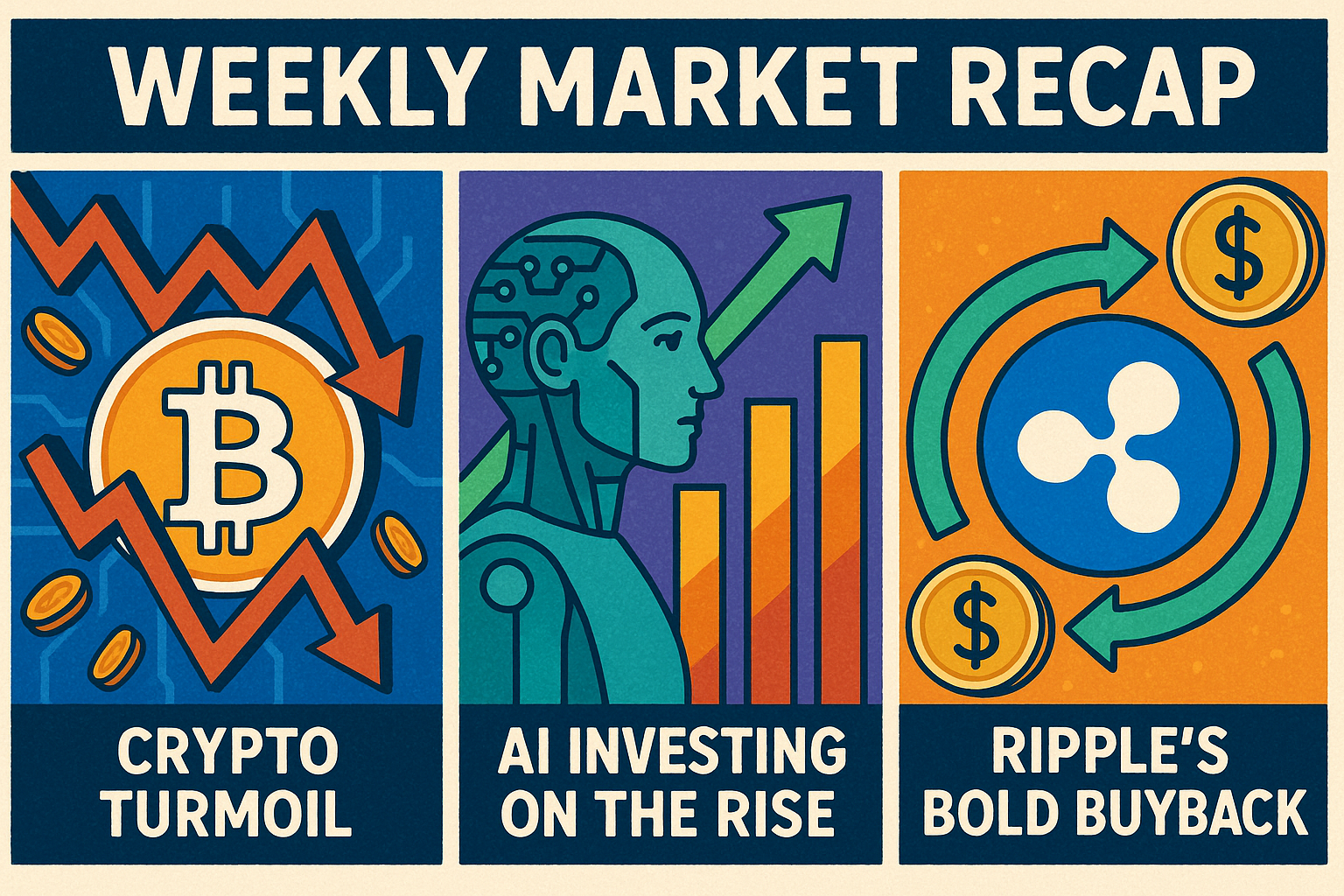 Crypto Turmoil, AI Investing on the Rise, and Ripple’s Bold Buyback: Weekly Market Recap