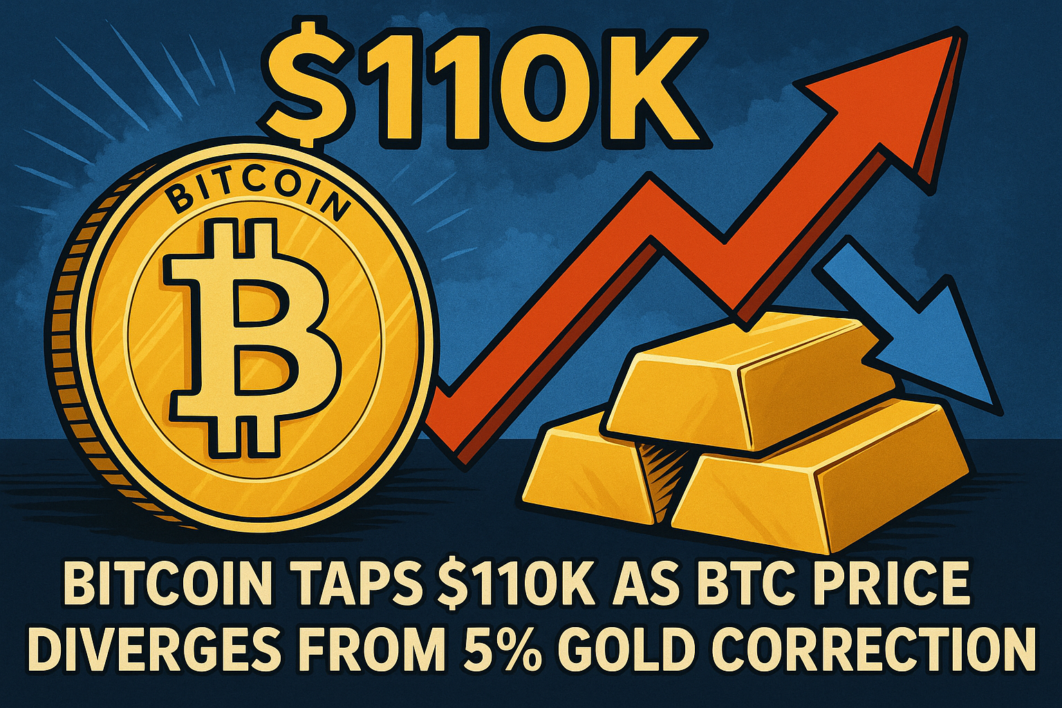Bitcoin Taps 0K as BTC Price Diverges from 5% Gold Correction