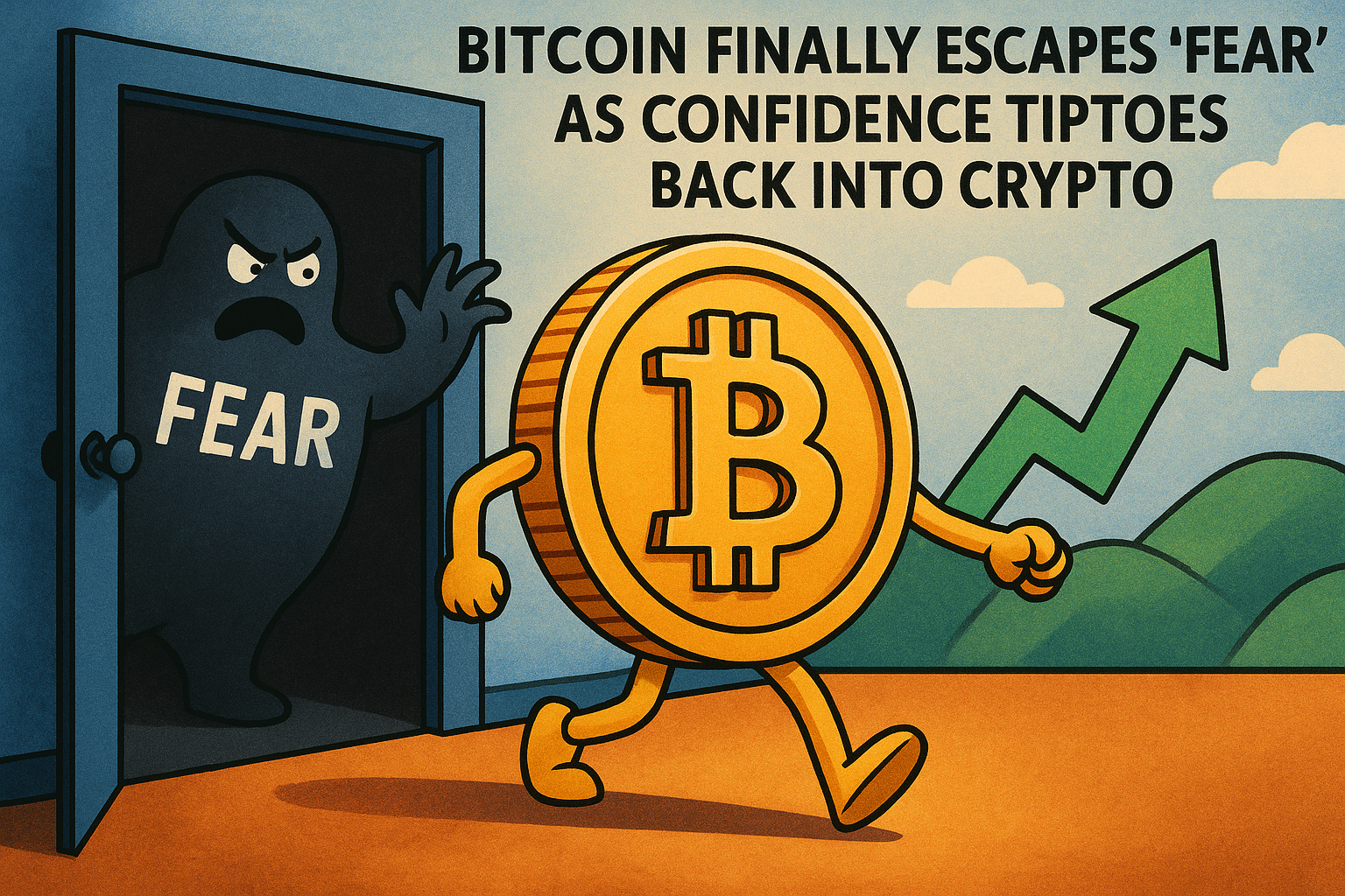 Bitcoin Finally Escapes ‘Fear’ As Confidence Tiptoes Back into Crypto