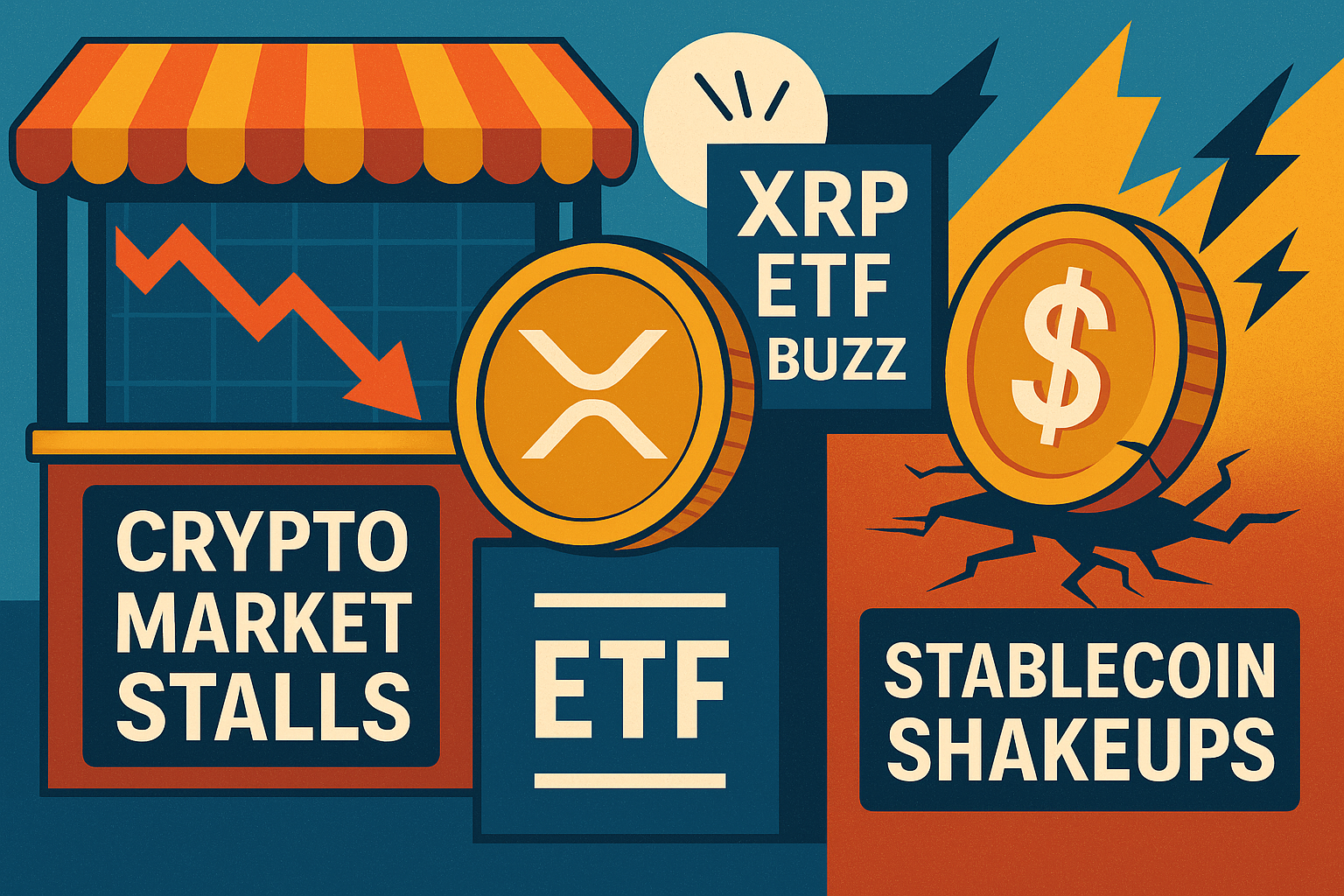 Crypto Market Stalls, XRP ETF Buzz, and Stablecoin Shakeups