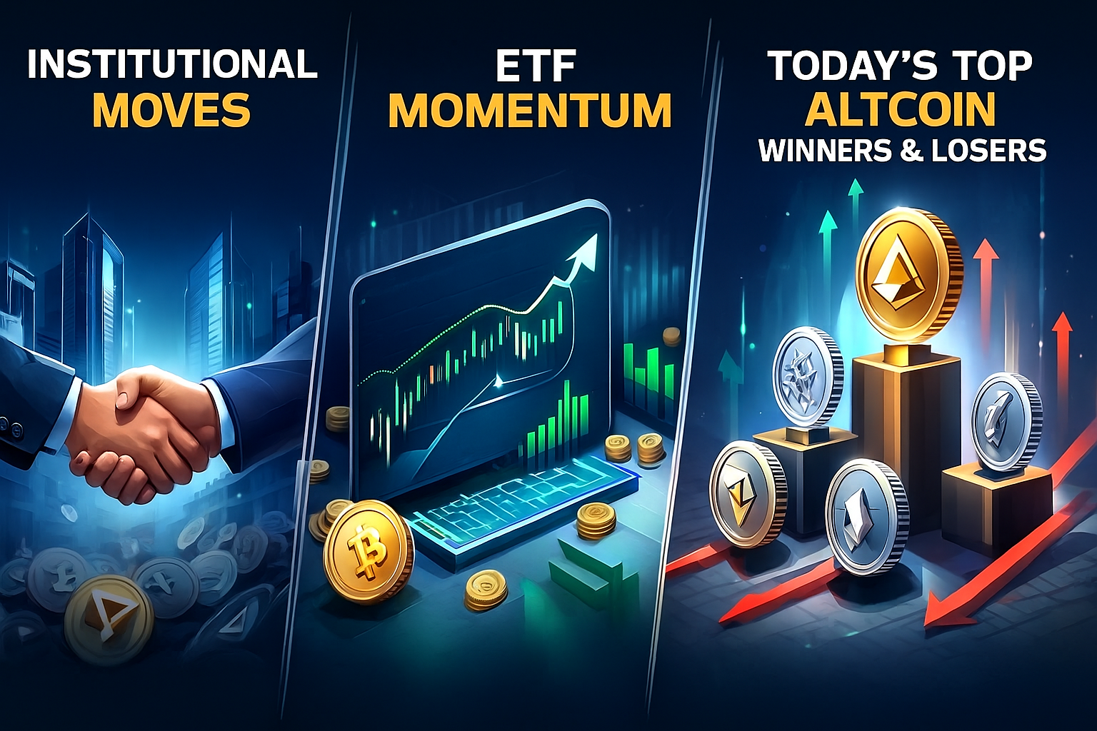 Institutional Moves, ETF Momentum, and Today’s Top Altcoin Winners & Losers