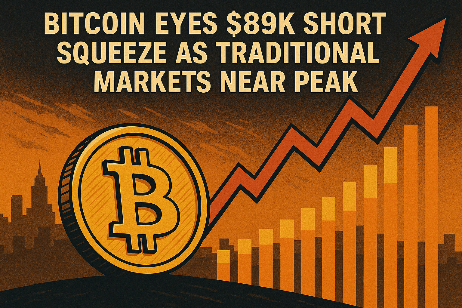 Bitcoin Eyes $89K Short Squeeze as Traditional Markets Near Peak