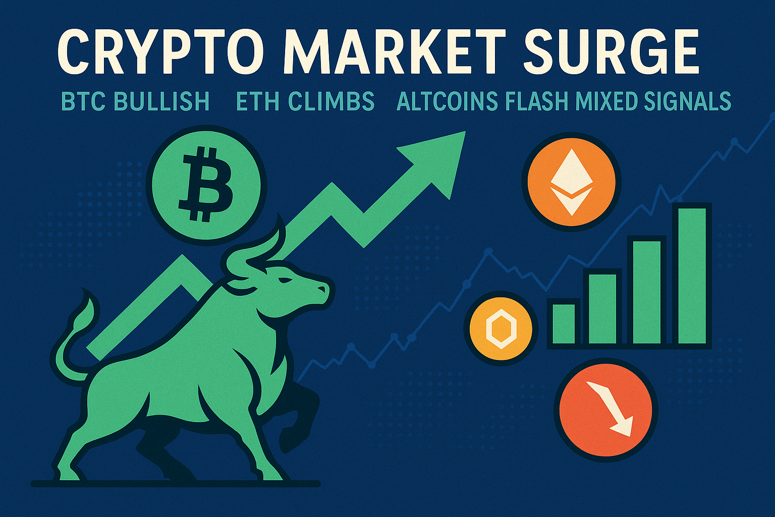 Crypto Market Surge: BTC Bullish, ETH Climbs, Altcoins Flash Mixed Signals