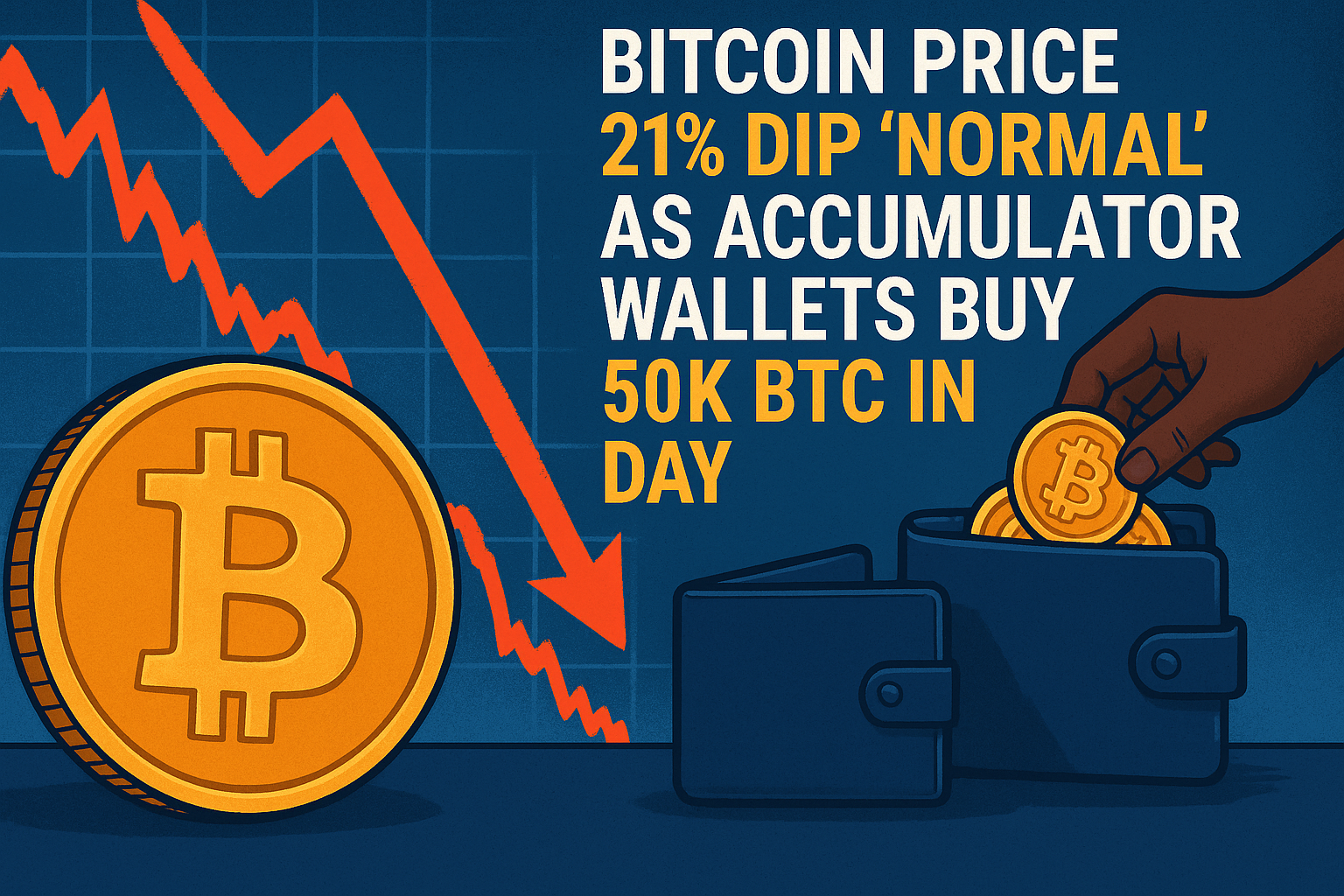 Bitcoin price 21% dip ‘normal’ as accumulator wallets buy 50K BTC in day