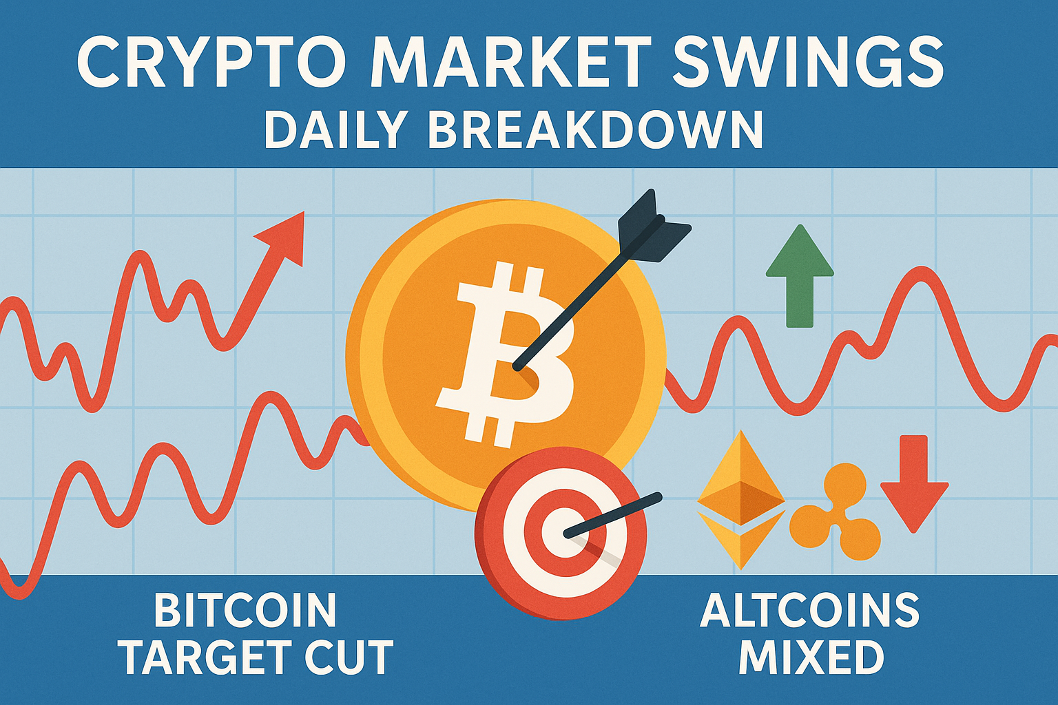 Crypto Market Swings, Bitcoin Target Cut, Altcoins Mixed – Daily Breakdown