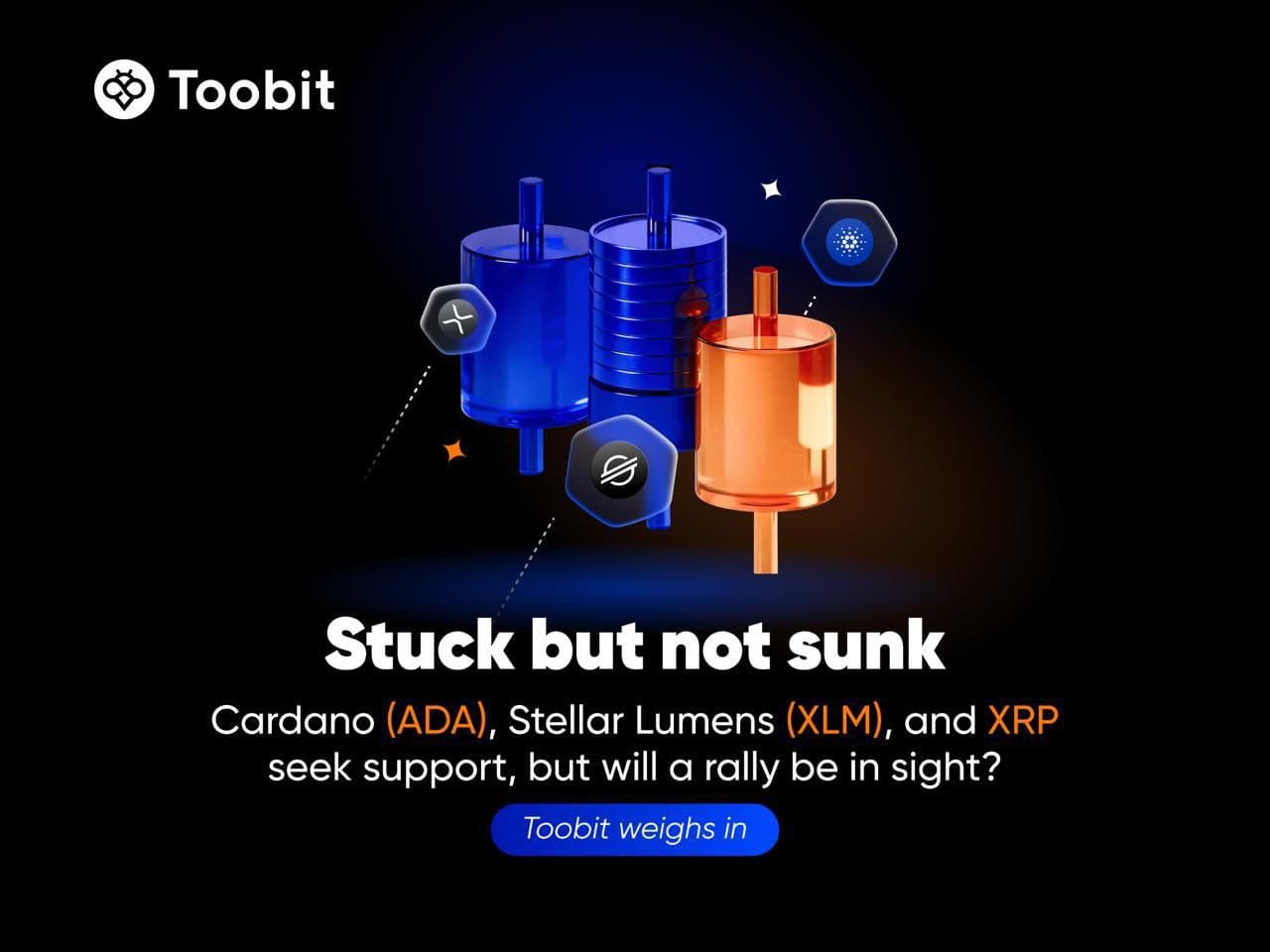 Cardano (ADA), Stellar Lumens (XLM), and XRP seek support, but will a rally be in sight? Toobit weighs in