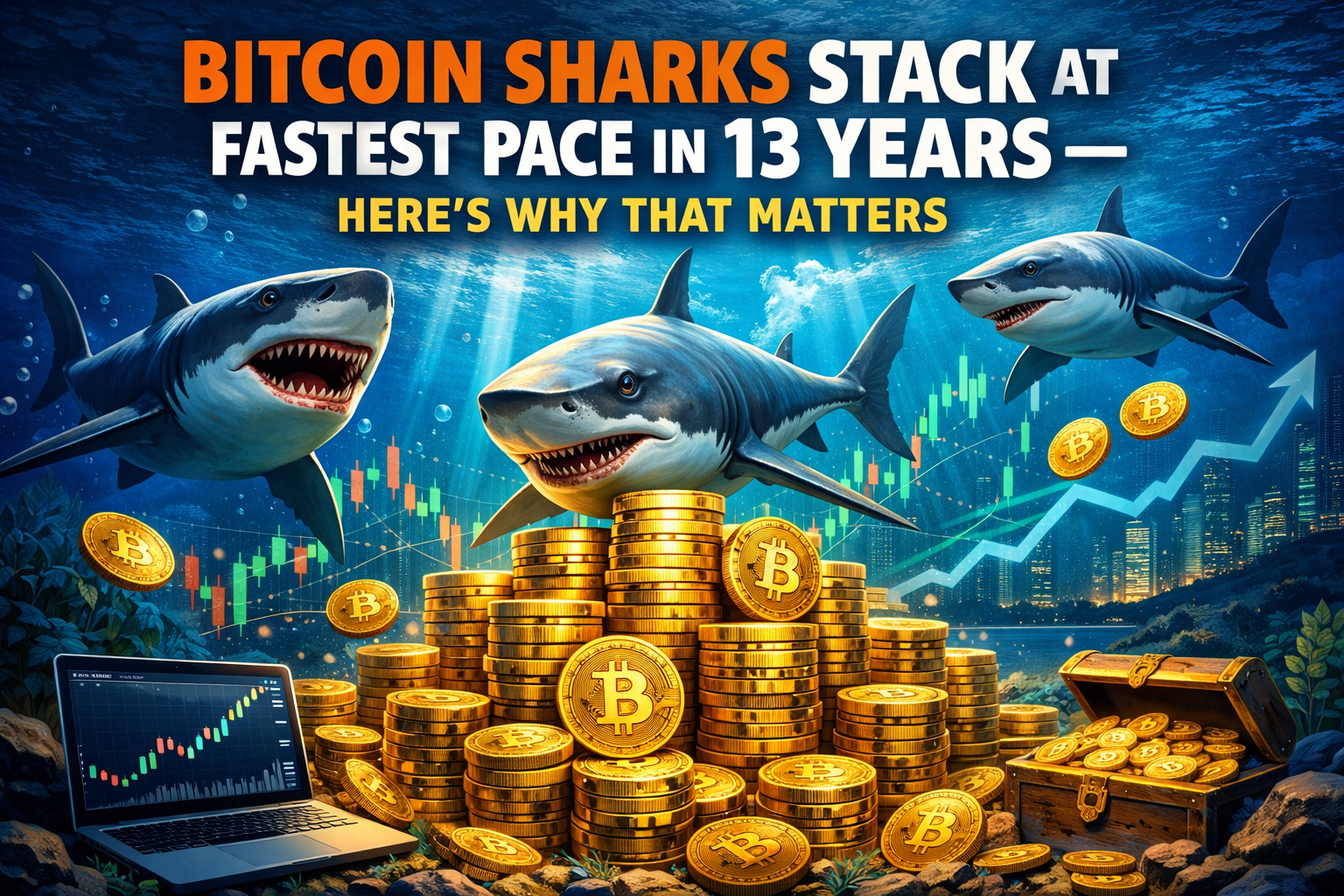Bitcoin Sharks Stack at Fastest Pace in 13 Years — Here’s Why That Matters