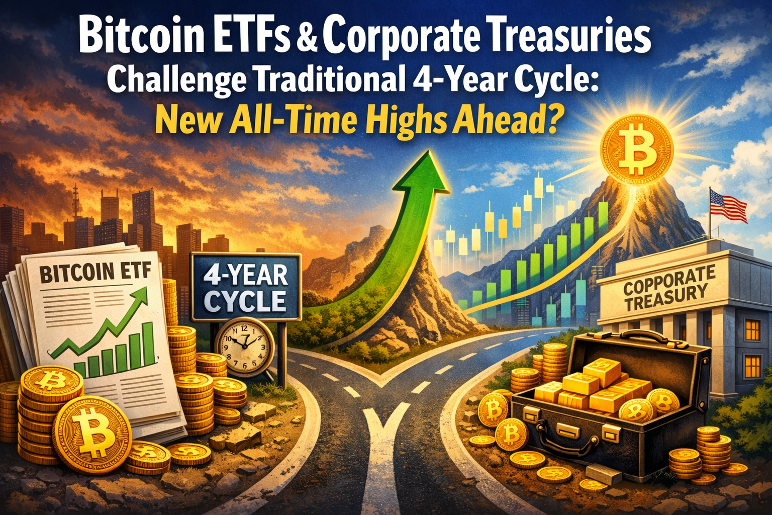 Bitcoin ETFs and Corporate Treasuries Challenge Traditional 4-Year Cycle: New All-Time Highs Ahead?