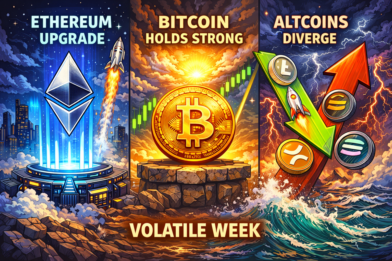 Ethereum Upgrade, Bitcoin Holds Strong, and Altcoins Diverge in Volatile Week