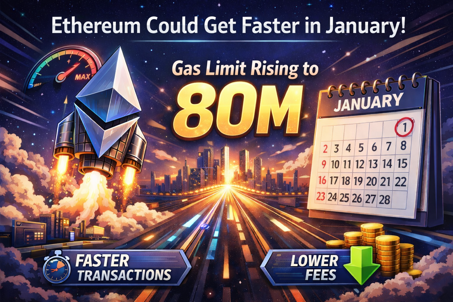 Ethereum could get faster in January with gas limit rise to 80M