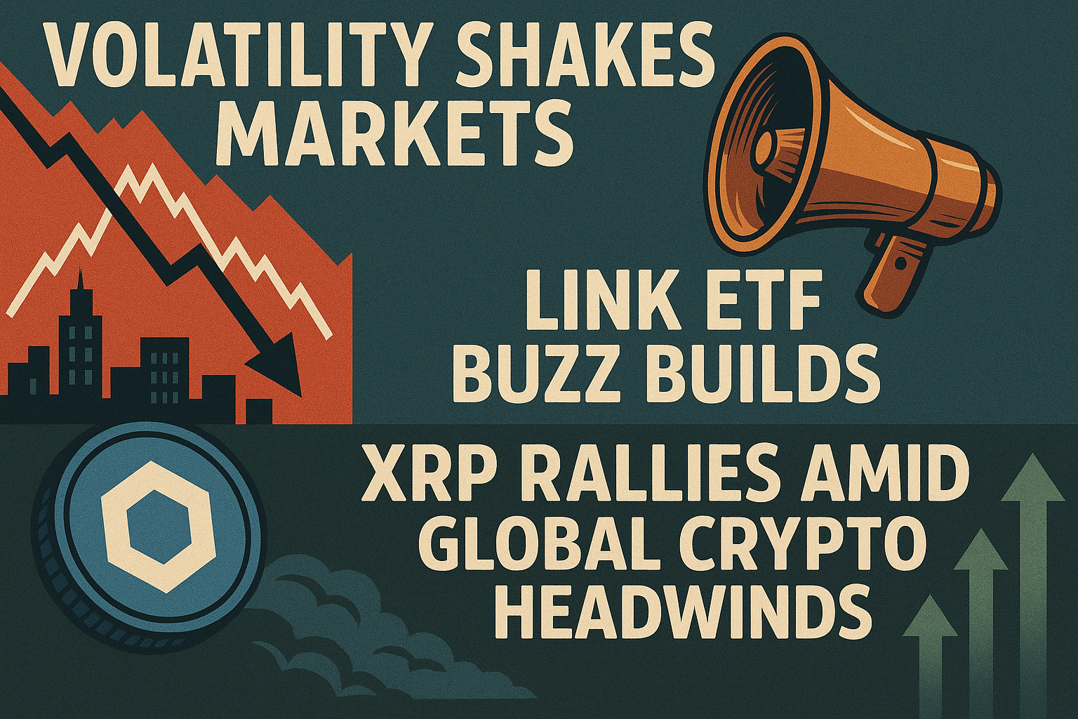 Volatility Shakes Markets, LINK ETF Buzz Builds, and XRP Rallies Amid Global Crypto Headwinds