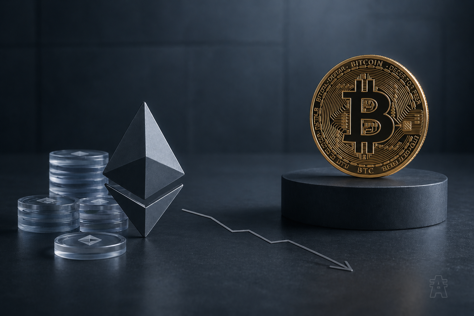 Ethereum Risks 10% Decline Versus Bitcoin Despite Record ETH Staking