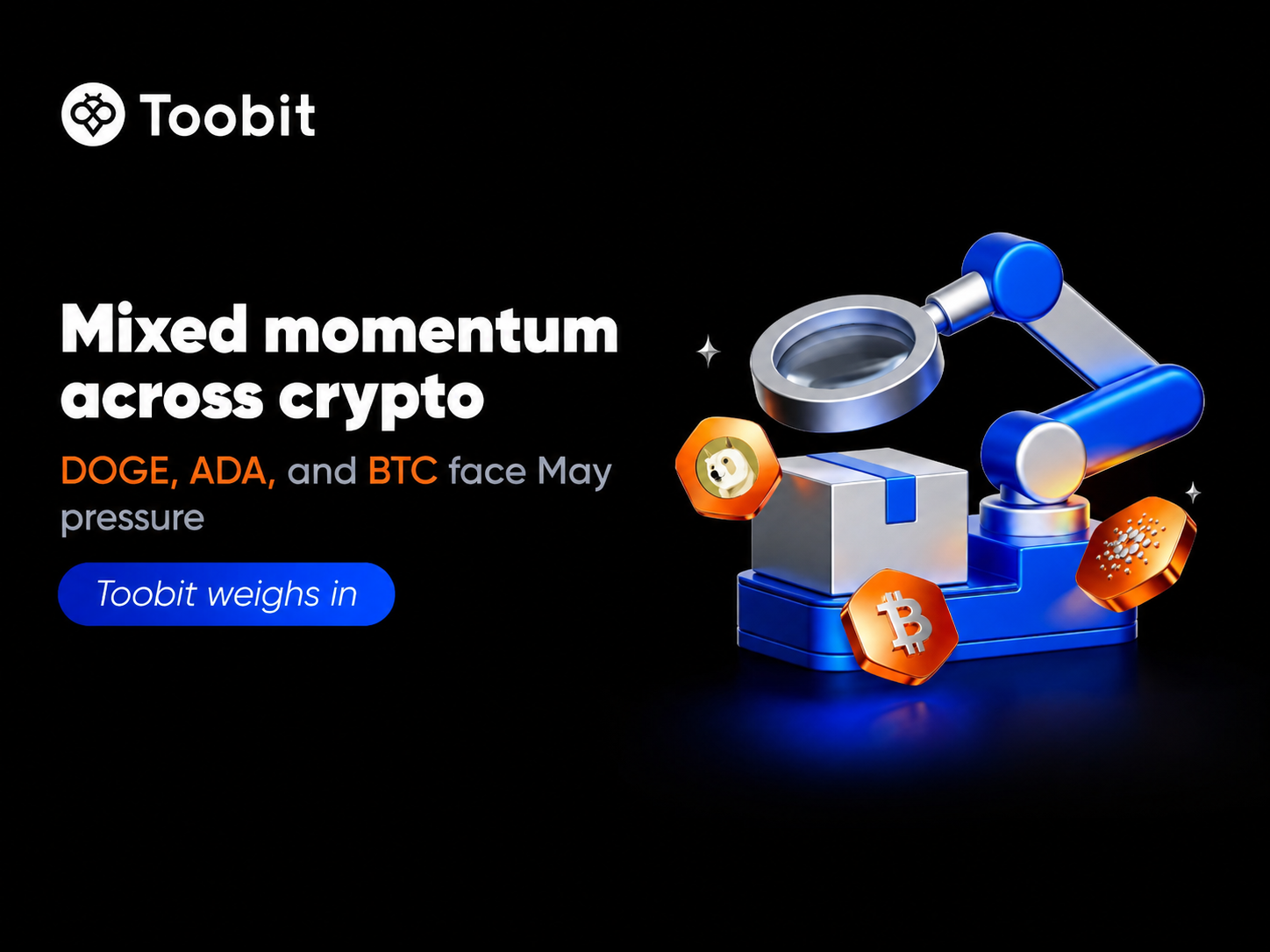 DOGE, ADA, and BTC face May pressure