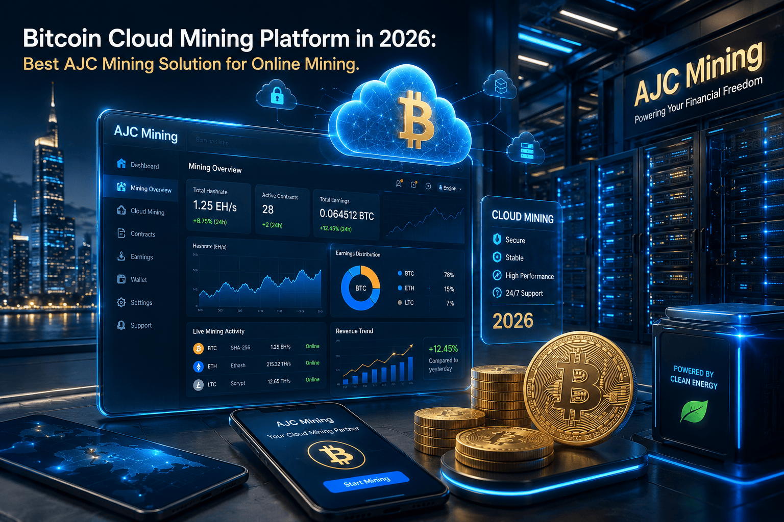 Bitcoin Cloud Mining Platform in 2026 Best-AJC Mining Solution for Online Mining