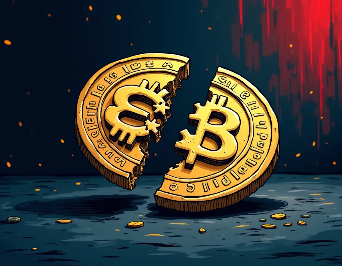 Cross-section of stablecoin showing internal yield mechanism components and leverage structure