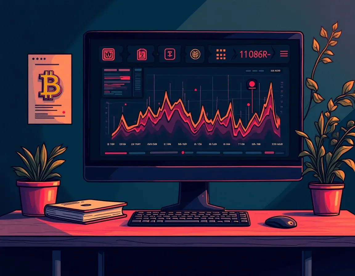 On-chain analytics dashboard displaying active addresses, transaction volume, and fee revenue metrics