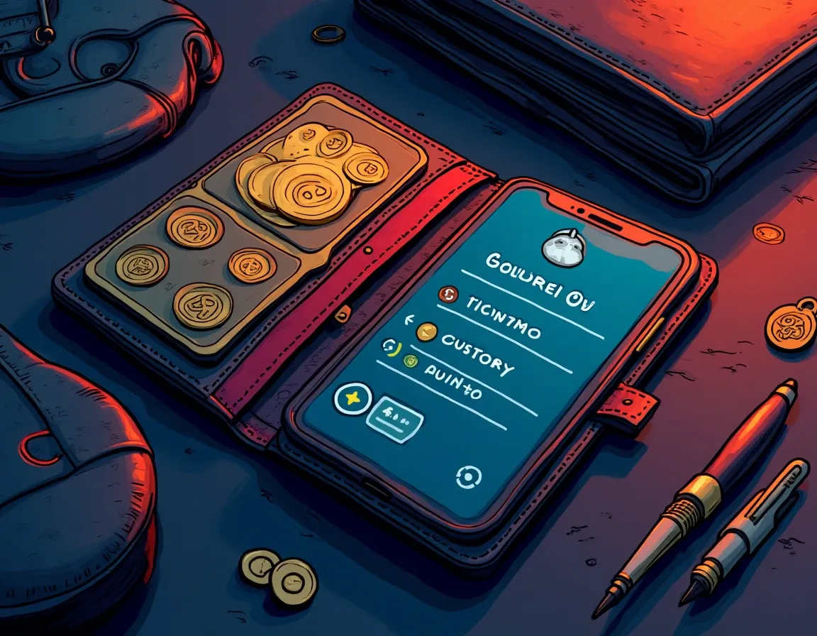 Hardware wallet and mobile app representing centralized versus self-custody USDC storage options