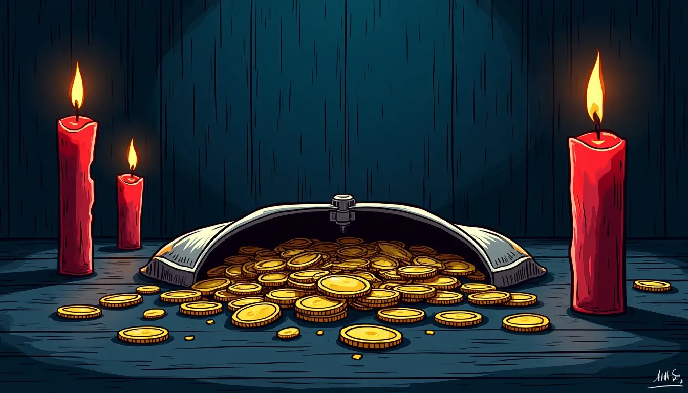 Bear trap with cryptocurrency coins and red price candles illustrating common trading pitfalls