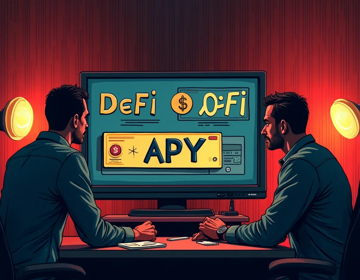 Side by side comparison of realistic stablecoin yields versus unrealistic high APY rug pull warning