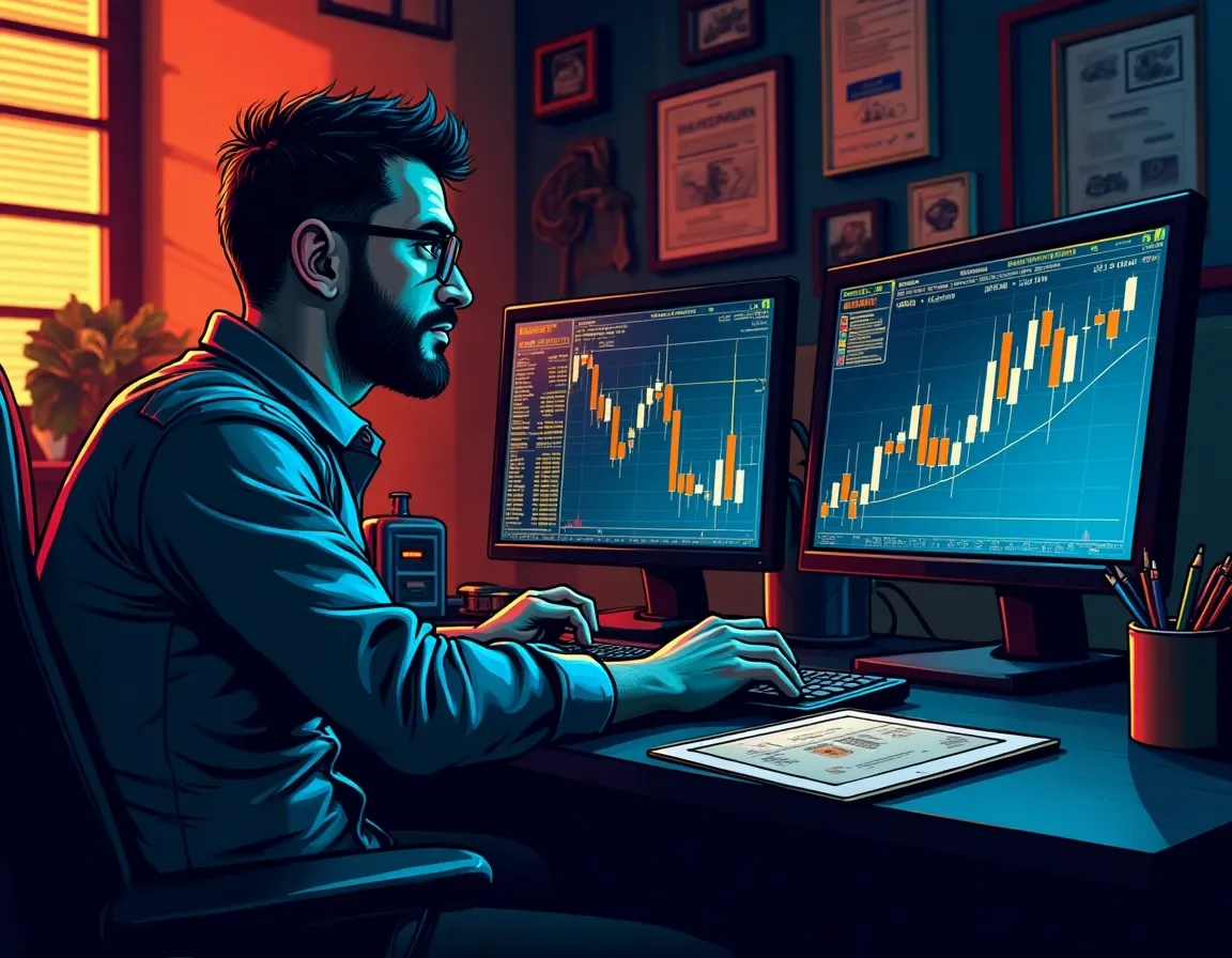 Cryptocurrency trader tracking Bitcoin network congestion and mempool fee rates for optimal transaction timing