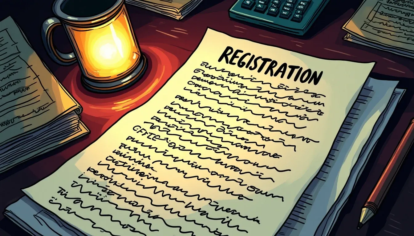 CFTC registration documents and cryptocurrency perpetual futures contract paperwork on desk