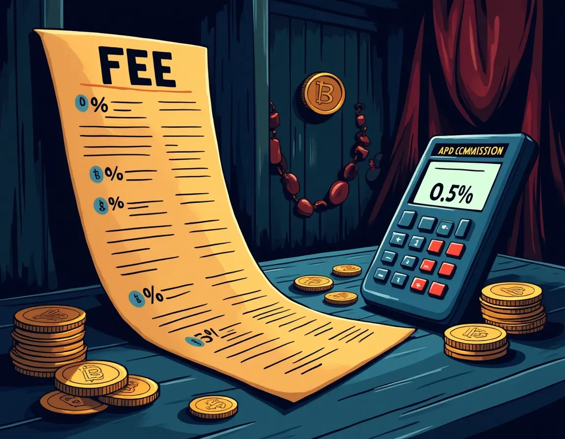 Trading fee comparison charts showing percentage rates and commission structures