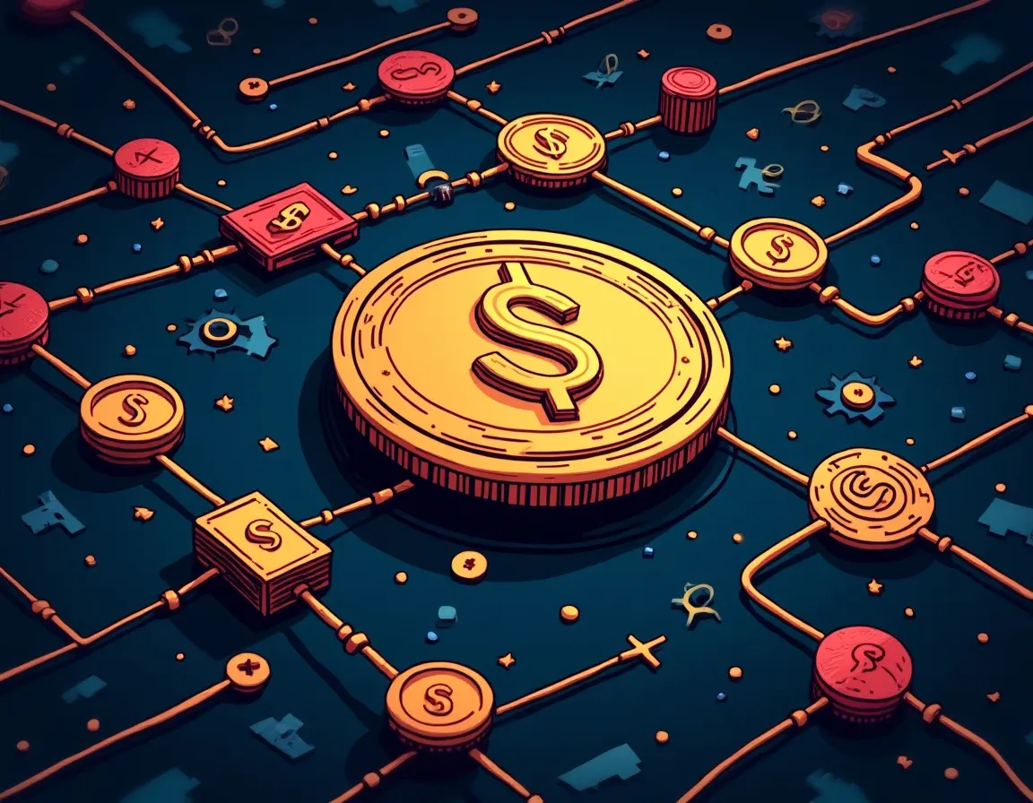 USD Coin stablecoin integration connecting multiple banks through payment infrastructure network