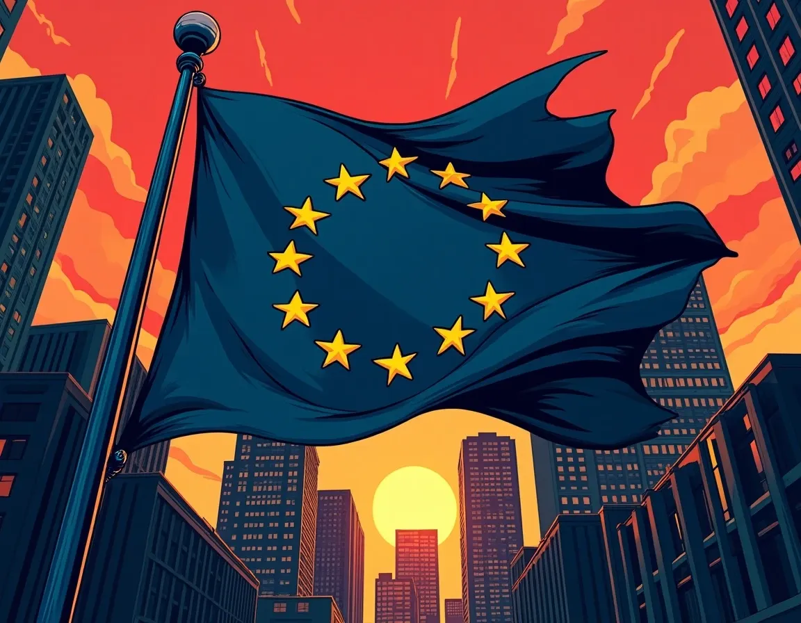 European Union flag symbolizing MiCA regulation framework for crypto trading platforms and bots